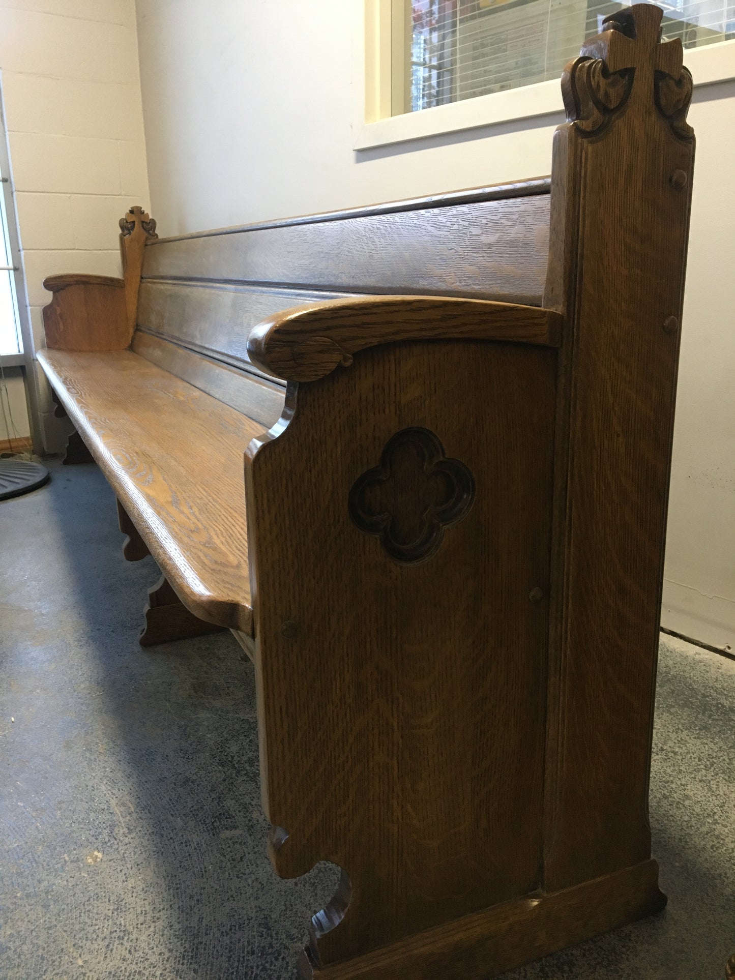 Early 19th Century Quarter - Sawn Oak Church Pew - Professionally Restored - Circa 1800-1830