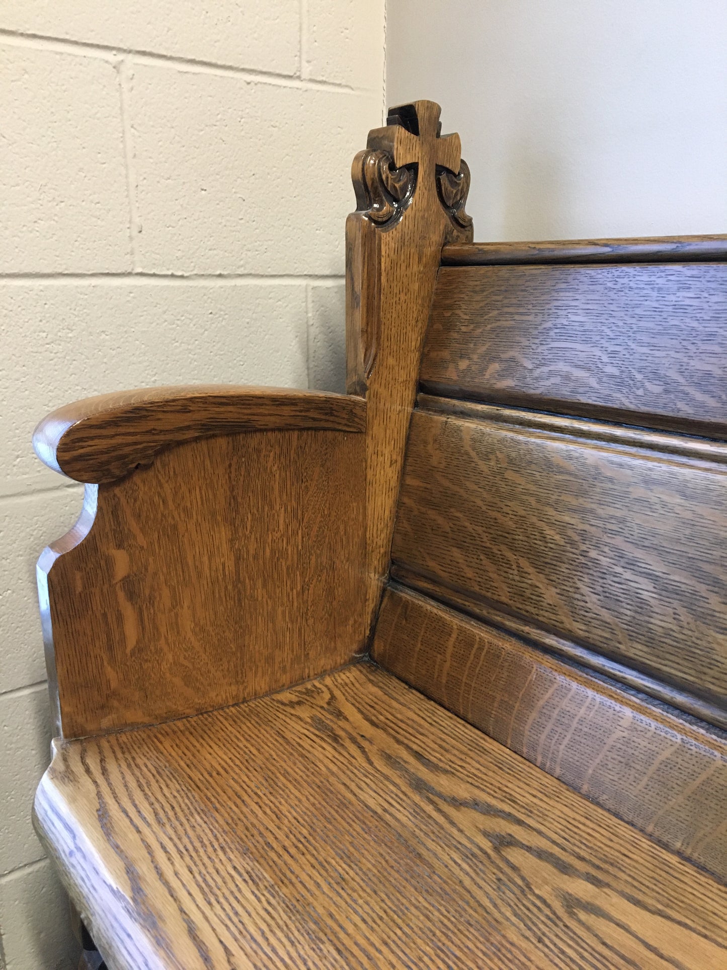 Early 19th Century Quarter - Sawn Oak Church Pew - Professionally Restored - Circa 1800-1830
